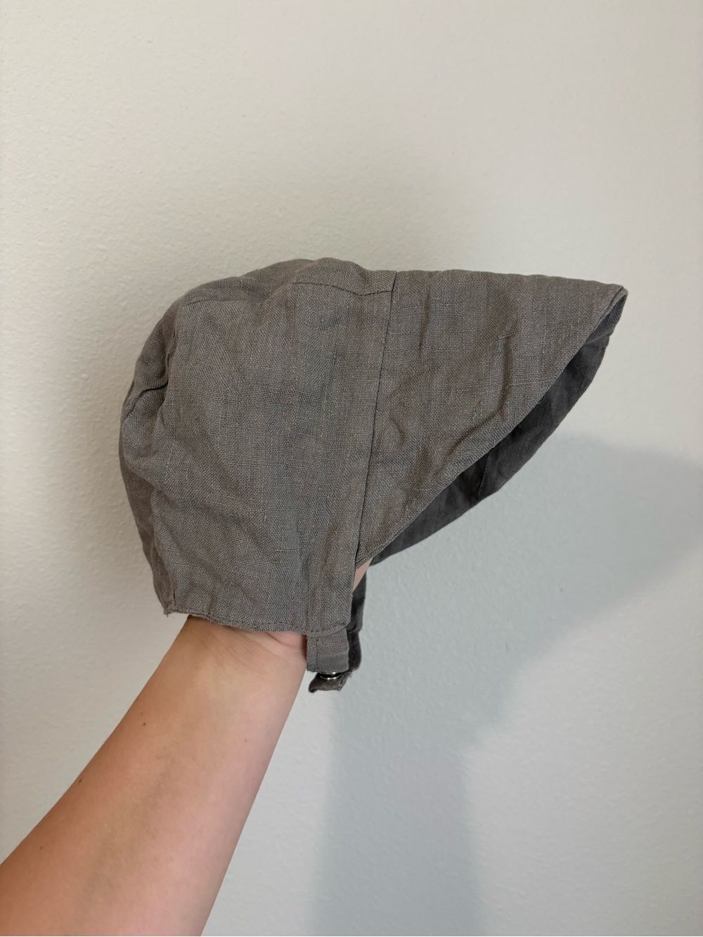 Handmade Toddler Linen Bonnet - Charcoal Gray
